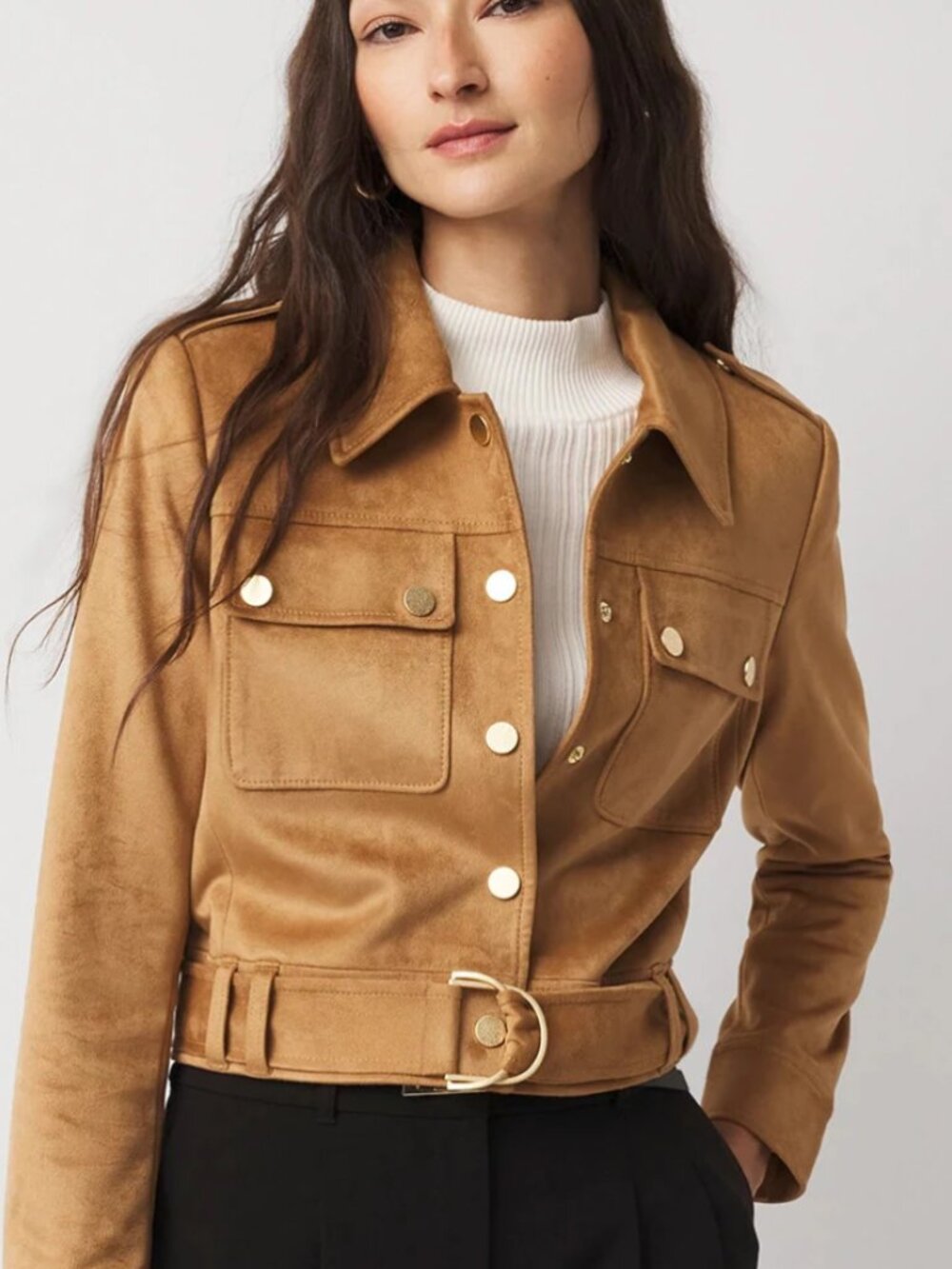 nwt WHITE HOUSE BLACK MARKET $215 suede moto jacket
